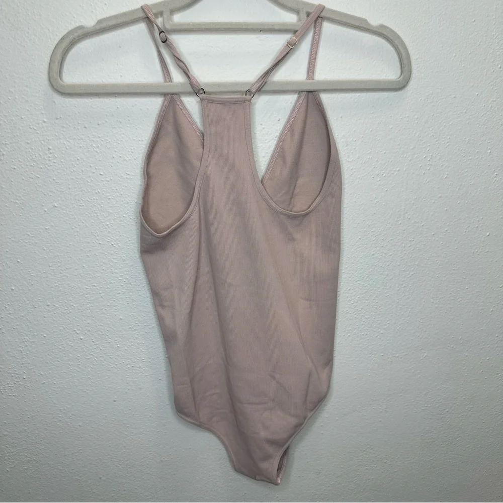 Free People Intimately Move Along Beige Ribbed Bodysuit Size XSmall/Small